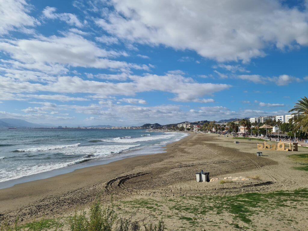 Malaga East towards city view including beach