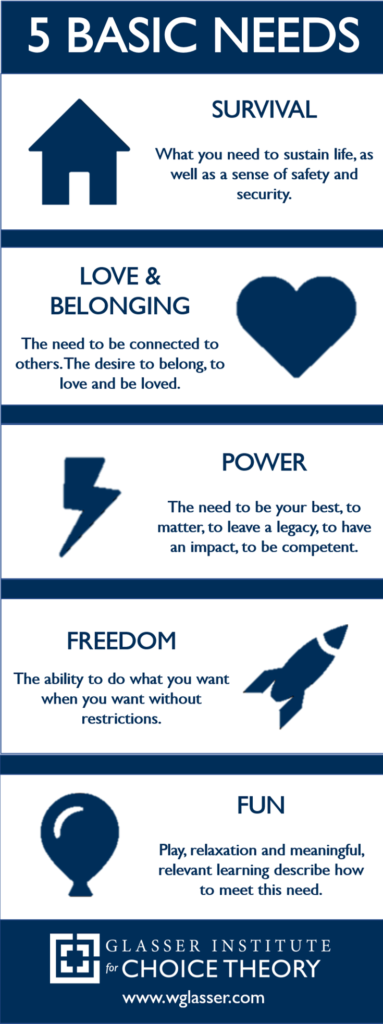 Glasser basic needs diagram