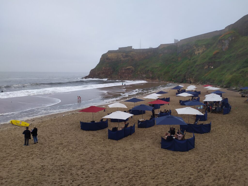 Drizzly day at the beach Newcastle