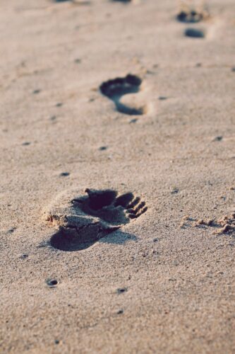 footsteps in the sand