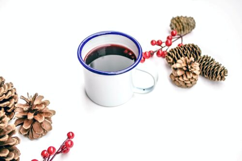 intentional christmas drink with festive cones