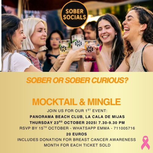 Sober Socials event 23rd October 2025 Costa del Sol Spain