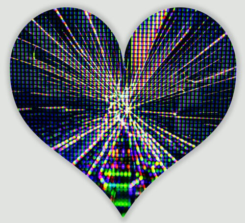 heart made of lots of mirrors with reflection