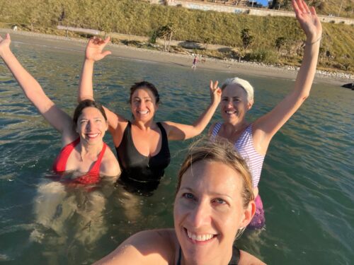 Saltwater Sisters midlife women cold water benalmadena carvajal fuengirola beach living abroad or expats