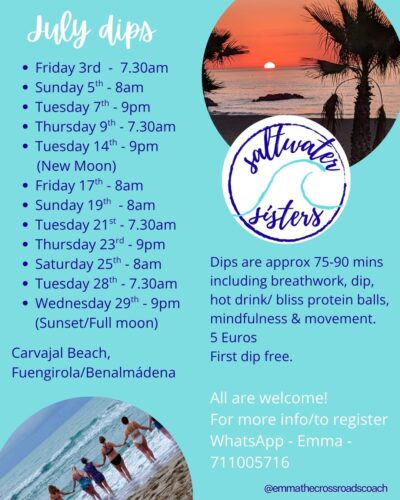 Saltwater Sisters Costa del Sol midlife cold water dips with Emma Thorne Lees